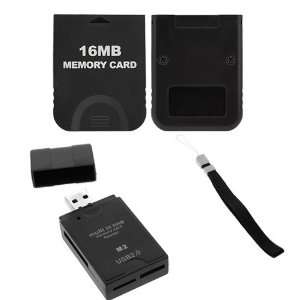   one Card Reader + Nintendo Wii/GameCube 16MB Memory Card + Wrist Strap