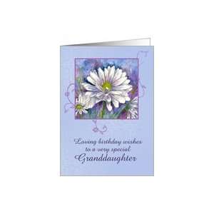   Granddaughter White Shasta Daisy Flower Watercolor Card Toys & Games