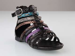   Womens Multi Strap Gladiator SANDALS Boho Studded Ankle FLAT Compy