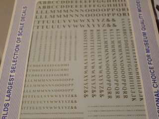   DECALS N SCALE DECALS ALPHABETS & NUMBERS CONDENSED ROMAN STYLE NEW