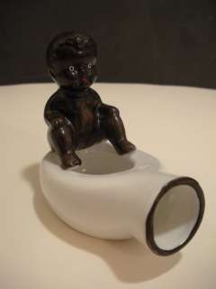 Made in Occupied Japan Black Memorabilia Baby on Bed Pan Porcelain 