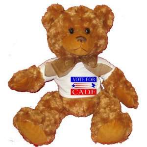  VOTE FOR CADE Plush Teddy Bear with WHITE T Shirt Toys 