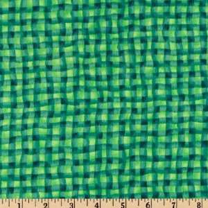  44 Wide Cherry Jubilee Flannel Gingham Green Fabric By 