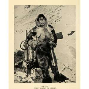 com 1936 Print Chief Eskimo Nerky Costume Indigenous People Mountain 