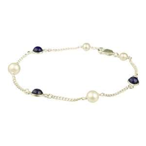  Sterling Silver with 4 Freshwater Pearl and 3 Lapis Lazuli 