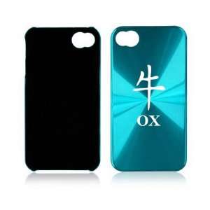   4G Light Blue A807 Aluminum Hard Back Case Cover Chinese Symbol Ox Cow