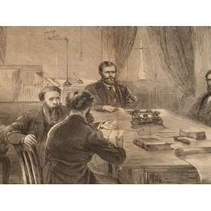  Harpers Weekly EngravingPresident Ulysses Grants Cabinet In Session