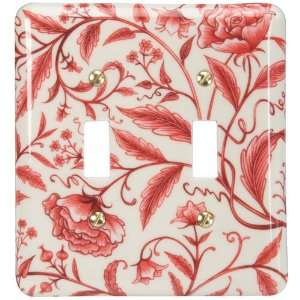    Red Floral   2 Toggle Wallplate   CLEARANCE SALE