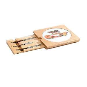  Natural Wood Cheese Serving Set by Trudeau Kitchen 