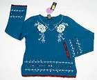 NWT GIRLS COPPER KEY BLUE FLORAL BEADS SEQUINS FLOWERS 