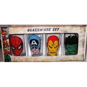  Marvel Comics SUPERHEROES 16oz Pub Glassware 4 Piece Set 