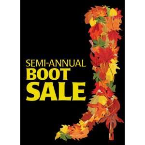  Semi Annual Boot Sale Fall Leaves Sign