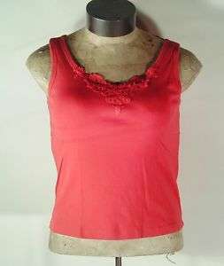 Anne Lewin Camisole Tank cotton decoration red Large  