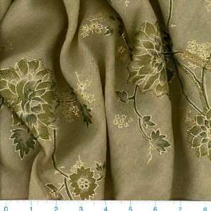  45 Wide Embroidered Crinkle Sheer Anyah Sage Fabric By 