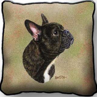 Black French Bulldog Tapestry Throw Toss Pillow Gift  