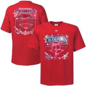   Phillies 2008 World Series Champions Red Champs Victory Roster T shirt