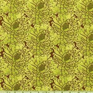  45 Wide Zazu Large Petals Lime Fabric By The Yard tina 