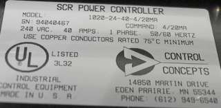 1020 scr power controller control concepts inc