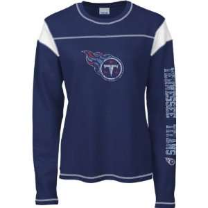  Tennessee Titans Womens Navy Giant Logo Too Long Sleeve 