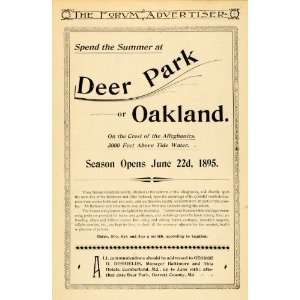   Ad Baltimore Ohio Railroad Deer Park Oakland Route   Original Print Ad