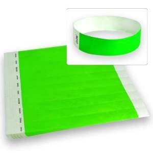  500 Neon Green Crowd Control Tyvek Wristbands   3/4 