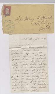 Schoolcraft to Albion MI 1860s Cover & Letter  
