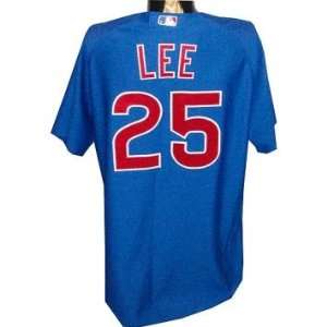 Derrek Lee #25 Chicago Cubs 2010 Opening Day Game Used Road Jersey 