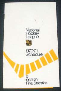 1970 71 NHL hockey schedule  