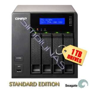  QNAP TS 419P+ 4TB (4X1TB) 4 Bay NAS Integrated with Seagate 