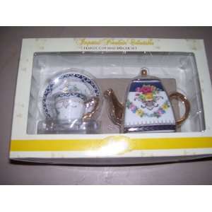    Imperial Porcelain Tea Pot Cup and Saucer Set Toys & Games