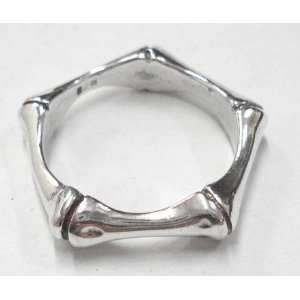  Hexagon Shape Bones Silver Ring (Size 7.25) Everything 