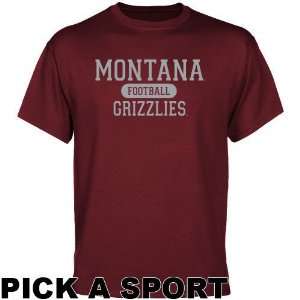  Montana Grizzlies Custom Sport T shirt   Maroon Sports 
