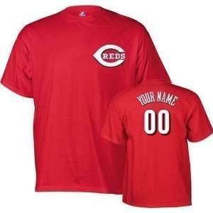  Cincinnati Reds Custom Name and Number T Shirt (Red 