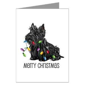 Scottie Christmas Lights Greeting Cards Package o Pets Greeting Cards 