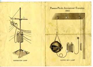 1915 Brochure Alpine Sun Lamp PPIE Worlds Fair SF CA  