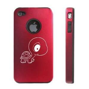  Apple iPhone 4 4S 4G Red D1434 Aluminum & Silicone Case Cover Cute 