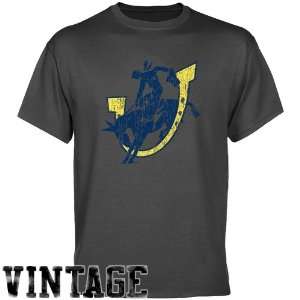 Southern Arkansas Muleriders Charcoal Distressed Logo Vintage T shirt 
