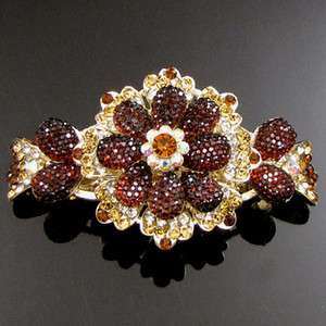   , AUT rhinestone crystal flower barrette hair clip  