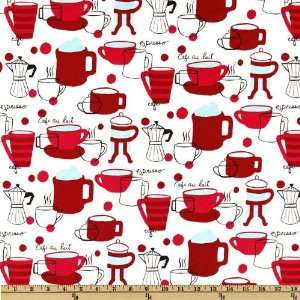  44 Wide Metro Cafe Espresso Cafe Red Fabric By The Yard 