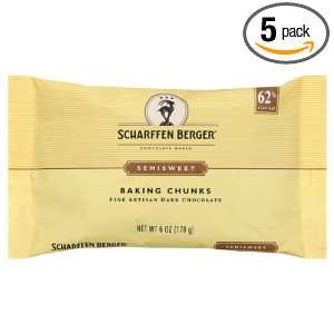 Scharffen Berger Baking Chunks, Semisweet Chocolate, 6 ounces (Pack of 