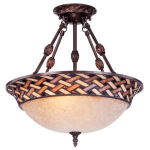  Scavo Glass and Woven Detail 16 Wide Ceiling Fixture 