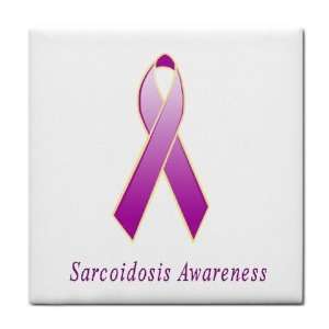  Sarcoidosis Awareness Ribbon Tile Trivet 