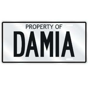  NEW  PROPERTY OF DAMIA  LICENSE PLATE SIGN NAME