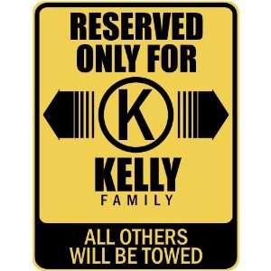   RESERVED ONLY FOR KELLY FAMILY  PARKING SIGN