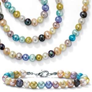  PalmBeach Jewelry Multi Color Pearl Necklace 100 Jewelry
