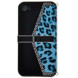   Hard Case with Lace for iPhone 4 (Blue and Black) 