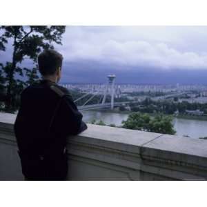  A Man Looks Out Over the City from the Castle, Bratislava 