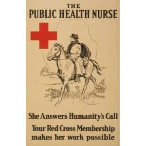    1918 poster The Public Health Nurse Red Cross