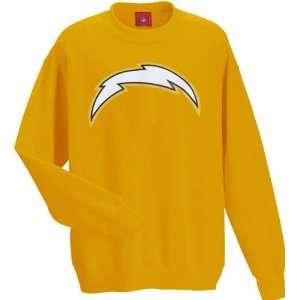  San Diego Chargers Gold Tek Patch Crewneck Sweatshirt 