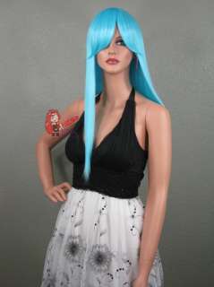 Darkstalkers Felicia   Sky Blue Long Cosplay Wig 11LAB  